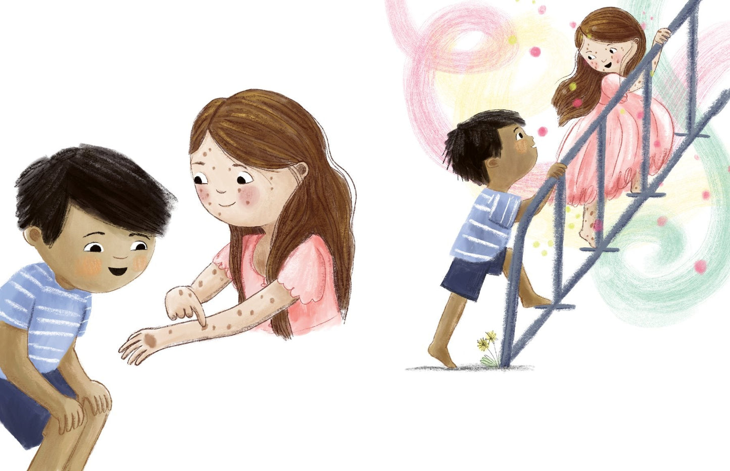 Illustrated spread of friends from Magic in my Marks